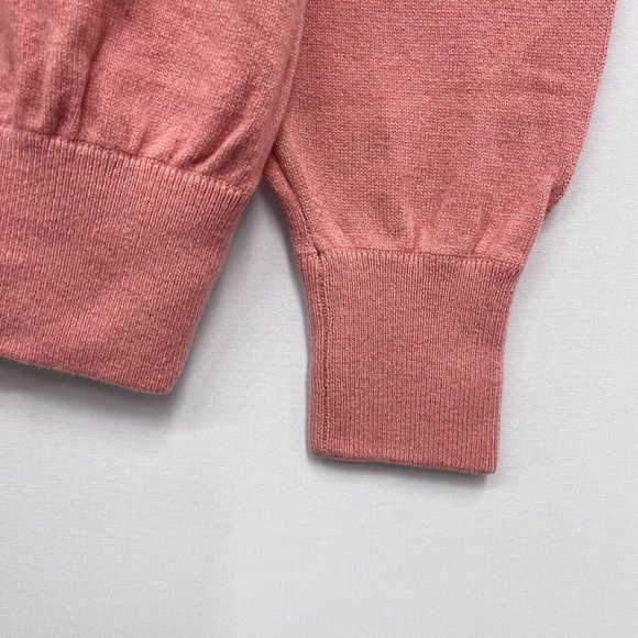 N.Peal Saks Fifth Avenue Men's Crewneck Sweater Cashmere/Cotton Coral Scotland M - Picture 5 of 7